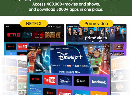 VOVOVA Smart TV 50inch HD LED Slim Television Android Netflix TV Flat Screen TV Google TV