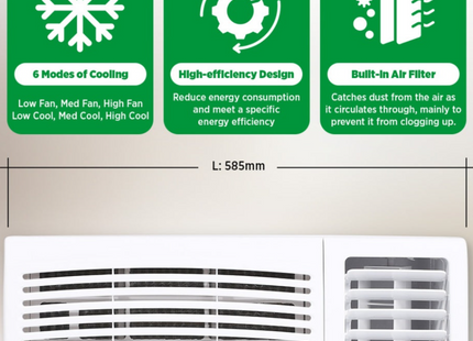 X-SERIES 1.5HP Window Type Aircon Inverter Grade Energy Efficient Manual (White) (XACWT15X)