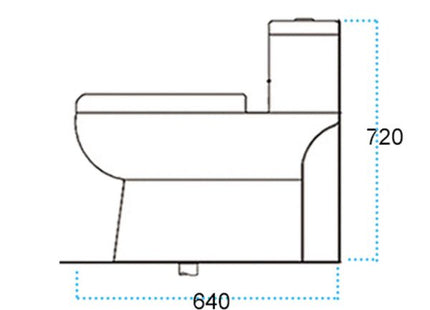 Pozzi Ratikon 1 PC Watercloset with Tank Fittings and Seat Cover