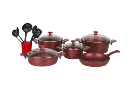 Chef Shield Granite Coated Cookware Set, 16 Pieces