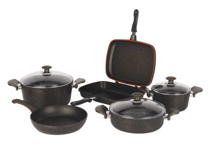 Chef Mark Granite Coated Cookware Set, 9 Pieces