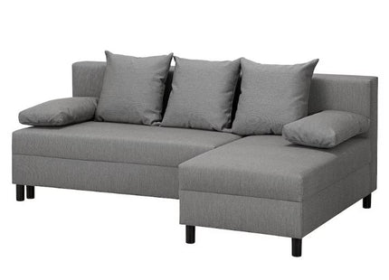 BÅRSLÖV 3-seat sleeper sofa with chaise, beige/gray