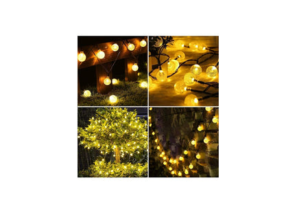 Redare Solar String Lights Outdoor,Warm White Crystal Ball Fairy Lights Waterproof Solar Powered String Lights for Garden, Decoration Lighting for Home, Garden, Patio, Yard and Party (100 LED 12M)