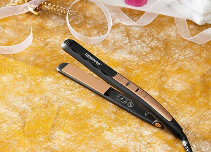 Hair Straightener With Ceramic Plates, Gold And Black - GH8723